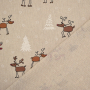 Tissu déco semi panama Père Noël & cerfs Santa´s Reindeer Sleigh, naturel