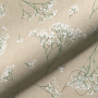 Tissu déco semi panama branches de gypsophile, naturel