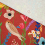 Decoratiestof half panama summer meadow, donkerrood