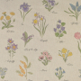 Tissu déco semi panama Fleurs de printemps, beige