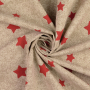 Decoratiestof half panama sterren, beige