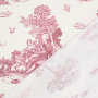 Tissu déco semi panama toile de jouy, lie de vin – blanc cassé