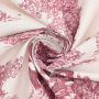 Tissu déco semi panama toile de jouy, lie de vin – blanc cassé