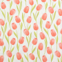 Decoratiestof half panama tulpen, gebroken wit