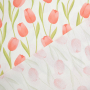 Decoratiestof half panama tulpen, gebroken wit