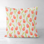 Decoratiestof half panama tulpen, gebroken wit