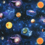 Decoratiestof half panama universe, donkerblauw