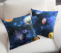 Decoratiestof half panama universe, donkerblauw