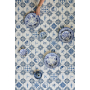 Tissu déco semi panama similaire aux carreaux de Delft Vintage