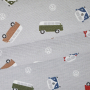 Decoratiestof half panama VW bus, grijs