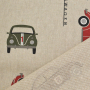 Decoratiestof half panama VW kever, naturel