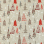 Decoratiestof half panama kerstbomen