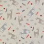 Decoratiestof half panama Kerst rendier