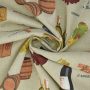 Tissu déco semi panama bouteilles de vin Wine Tasting, blanc nature