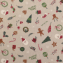 Tissu déco semi panama Noël X-Mas Decoration, naturel