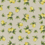 Tissu déco semi panama citrons, naturel