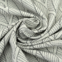 Decoratiestof Jacquard doubleface leaves, zwart