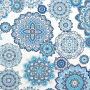 Decoratiestof Ottoman Big Mandala, blauw