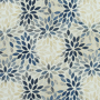 Decoratiestof Ottoman Blad mandala, blauw