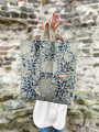 Decoratiestof Ottoman Blad mandala, blauw