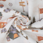 Decoratiestof Ottoman camping, gebroken wit