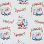 Decoratiestof Ottoman Flower Camper, wit
