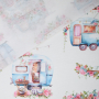 Decoratiestof Ottoman Flower Camper, wit