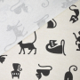 Dekostoff Ottoman Funny Cats, beige