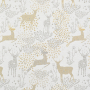 Tissu déco ottoman Noël Cerfs Golden Reindeer, beige