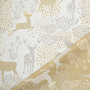 Tissu déco ottoman Noël Cerfs Golden Reindeer, beige