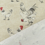 Dekostoff Ottoman Hühner, hellbeige