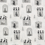 Tissu déco ottoman chats à la fenêtre, beige