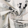 Tissu déco ottoman chats à la fenêtre, beige