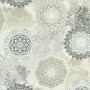 Decoratiestof Ottoman Mandala, wit, grijs