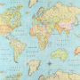 Decoration fabric Ottoman Map of the World