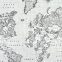 Tissu déco Ottoman Map of the World, gris