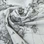 Tissu déco Ottoman Map of the World, gris