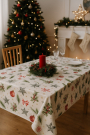 Dekostoff Ottoman Merry X-Mas, beige