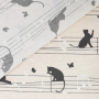 Decoratiestof Ottoman Music Cats, beige