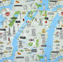 Decoratiestof Ottoman New York City Map