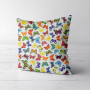 Decoration fabric Ottoman butterflies, white multicolour