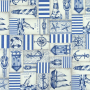 Decoratiestof Ottoman Zeevaart, blauw