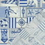 Decoratiestof Ottoman Zeevaart, blauw