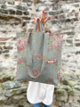 Decoratiestof Ottoman vintage roses, oud mintgroen