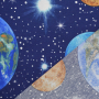 Decoration fabric Ottoman Space, dark blue