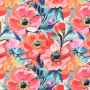 Tissu déco Panama Amour de fleurs, multicolore