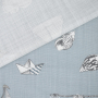 Tissu déco panama Maritime voilier bord de mer chic, gris bleu