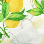 Tissu déco panama Citrons, blanc cassé