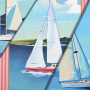 Decoratie stof Serge Sailing Boat Paneel, 160 x 70 cm