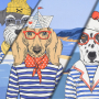 Dekostoff Panel Serge Sailor Dogs, 160 x 70 cm